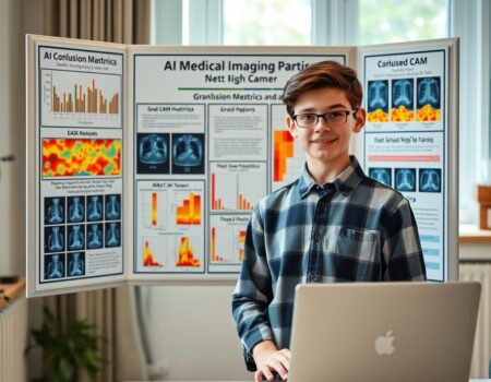 Professional clean featured image representing ai in medicine science fair exmple project for article "AI in Medicine Science Fair Project Ideas & Step-by-Step Guide"