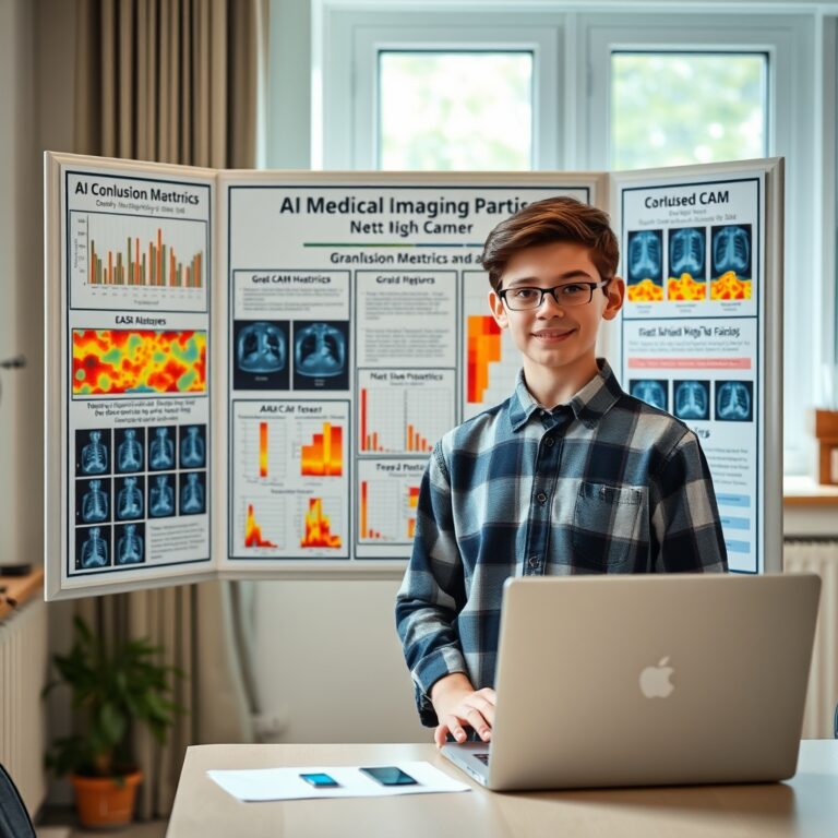 Professional clean featured image representing ai in medicine science fair exmple project for article "AI in Medicine Science Fair Project Ideas & Step-by-Step Guide"