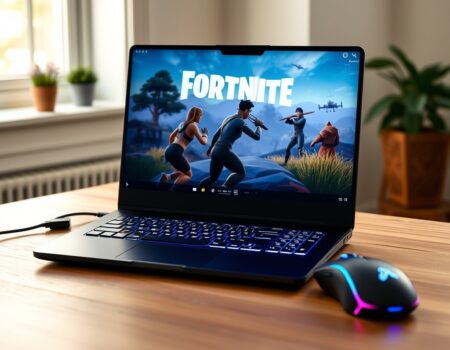 Professional clean featured image representing how to play fortnite on a laptop for article "How to Play Fortnite on a Laptop: Step-by-Step Guide (2026)"