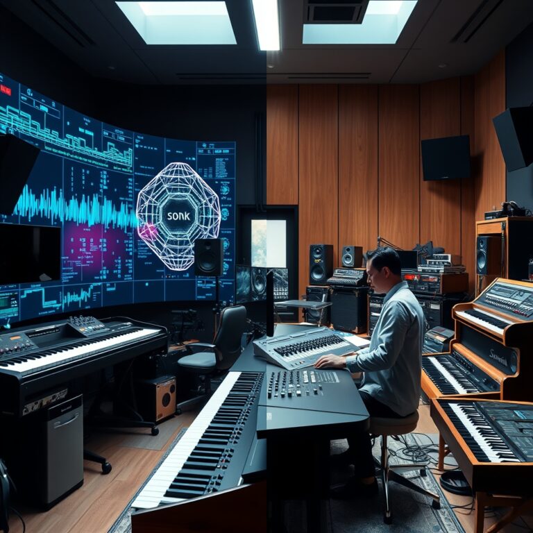 Professional clean featured image representing technical challenges and ethical issues in ai music generation for article "Technical Challenges and Ethical Issues in AI Music Generation (2026)"