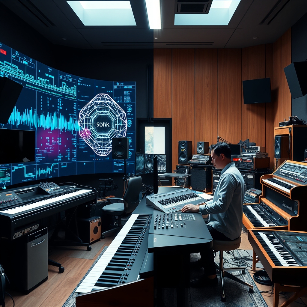 Professional clean featured image representing technical challenges and ethical issues in ai music generation for article "Technical Challenges and Ethical Issues in AI Music Generation (2026)"
